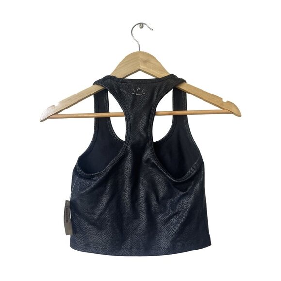 Beyond Yoga Cropped Tank Top XS NWT Viper Print Racerback Shiny Animal Print - Picture 5 of 11